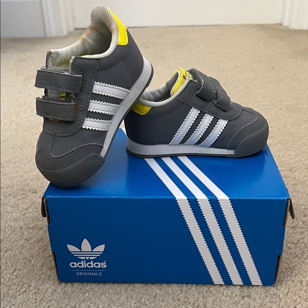 Adidas Baby Shoes in Gray and Yellow